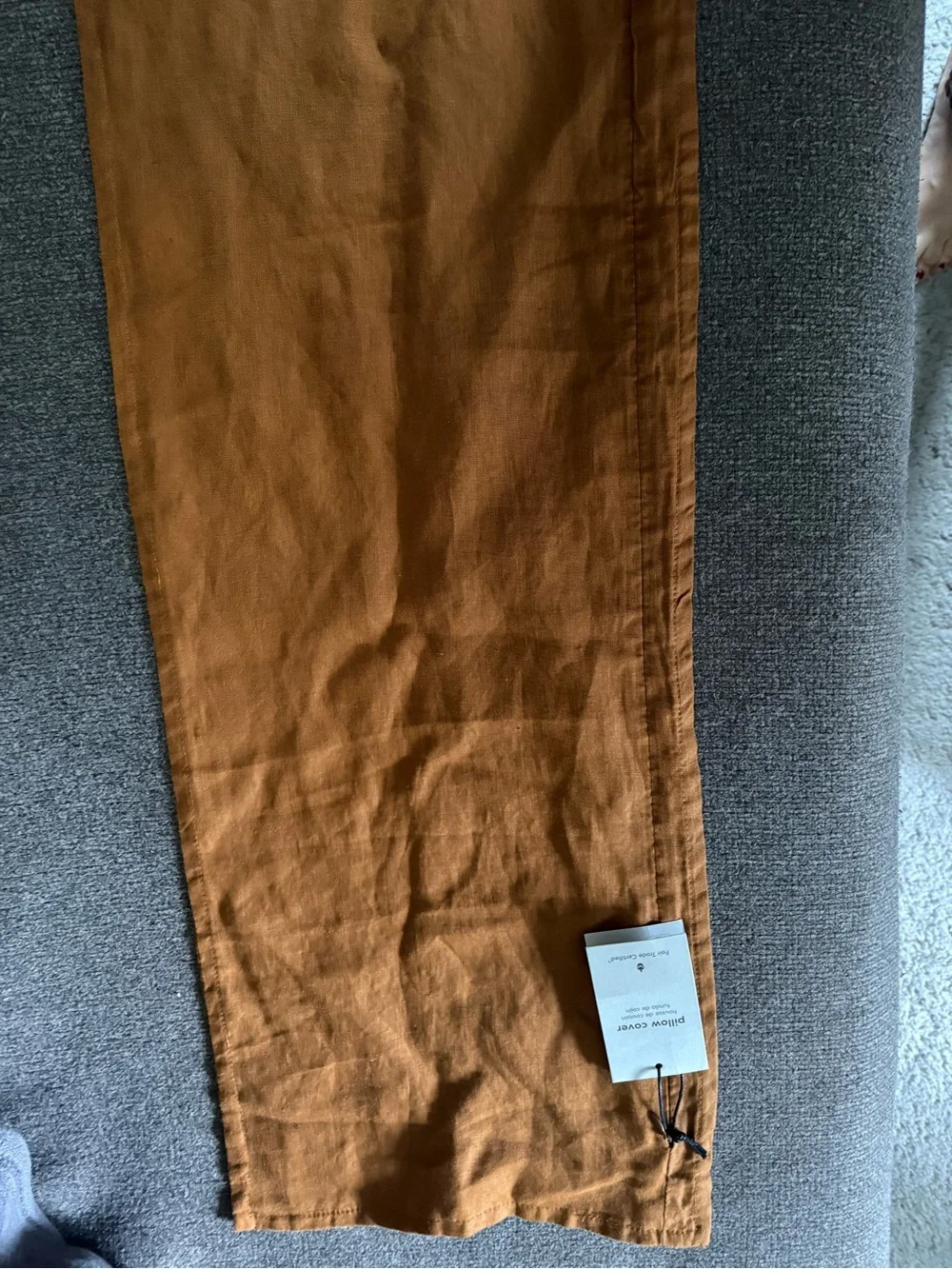 West Elm linen Rust Accent Pillow Cover long new